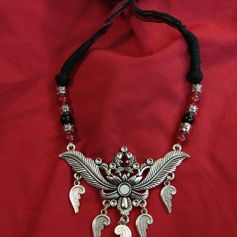 German silver thread necklace