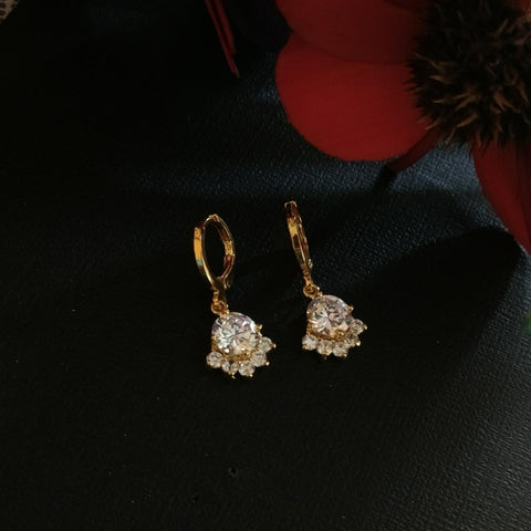 Ad stone hoop earrings