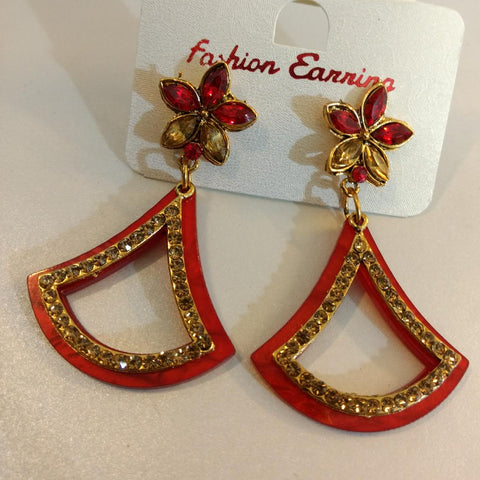Red stone earrings