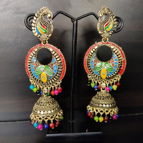 Multicolored Peacock earrings