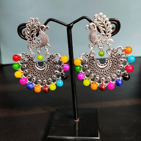 Peacock chandbali earrings