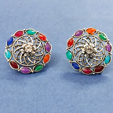 Unique oxidised stud earrings