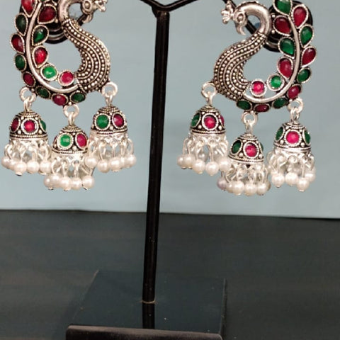 Embellished oxidized earring