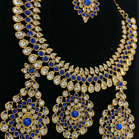 Blue stone party wear set