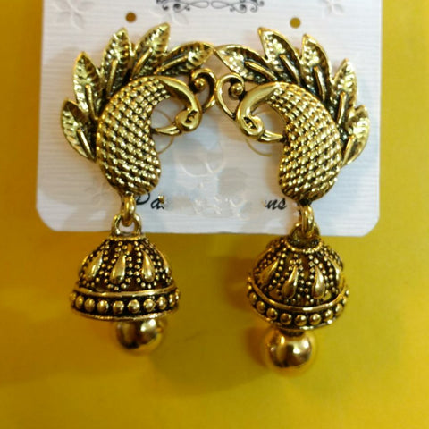 Golden peacock earrings 115
