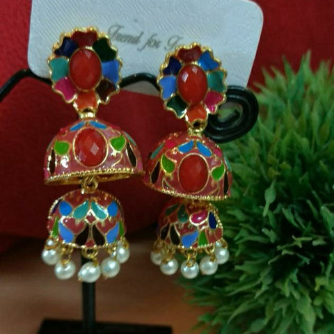 Meenakari jhumka