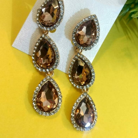 Party wear golden stone earrings