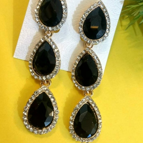 Party wear black stone earrings