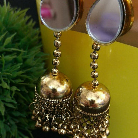 Glass work jhumka drops